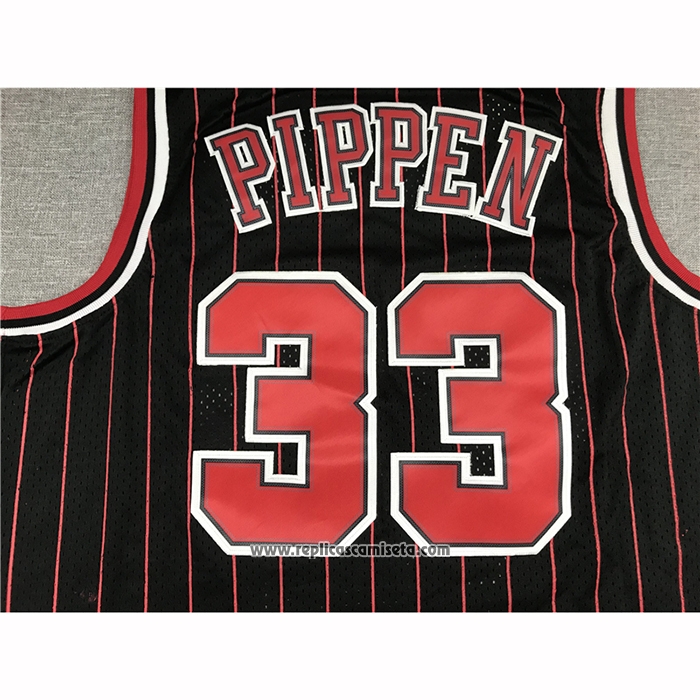 Camiseta Chicago Bulls Scottie Pippen #33 Hardwood Classics Throwback 1995-96 Negro
